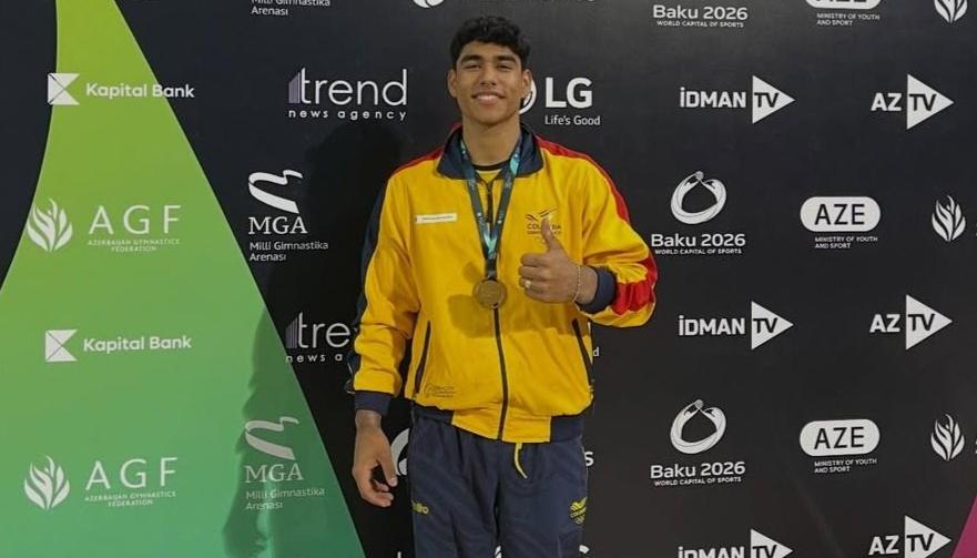 El gimnasta colombiano Ángel Barajas. 