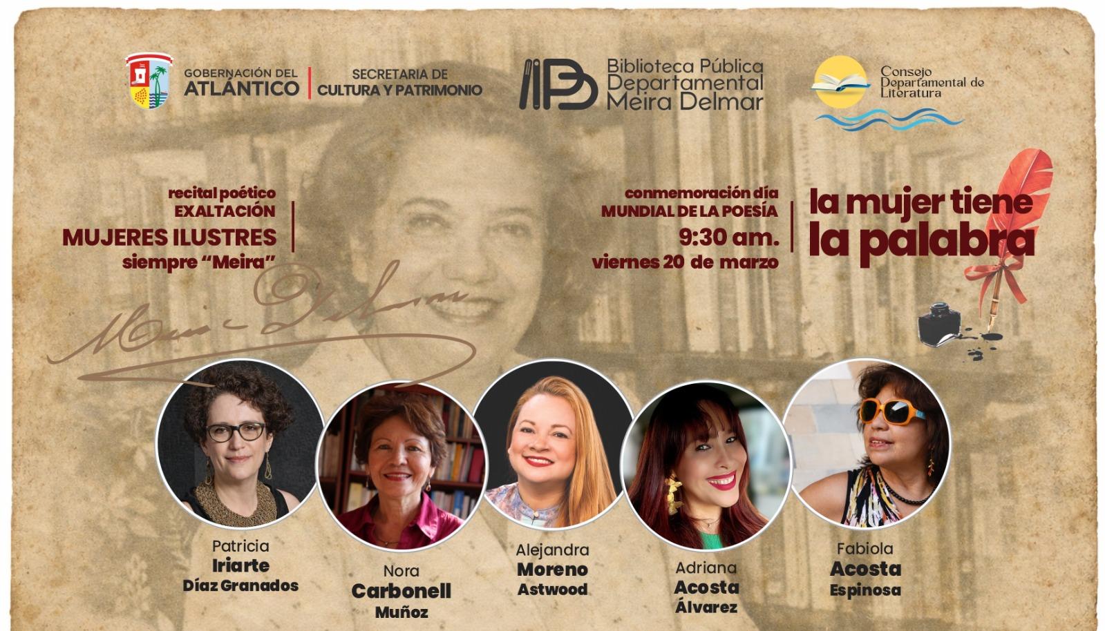 Afiche promocional del encuentro 'La mujer tiene la palabra'.