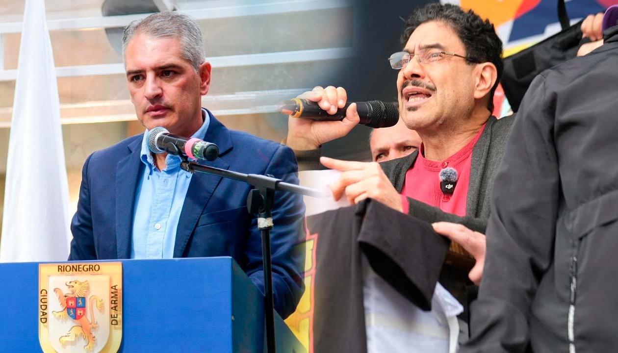 Gobernador de Antioquia, Andrés Julián Rendón, y el candidato presidencial Iván Cepeda. 