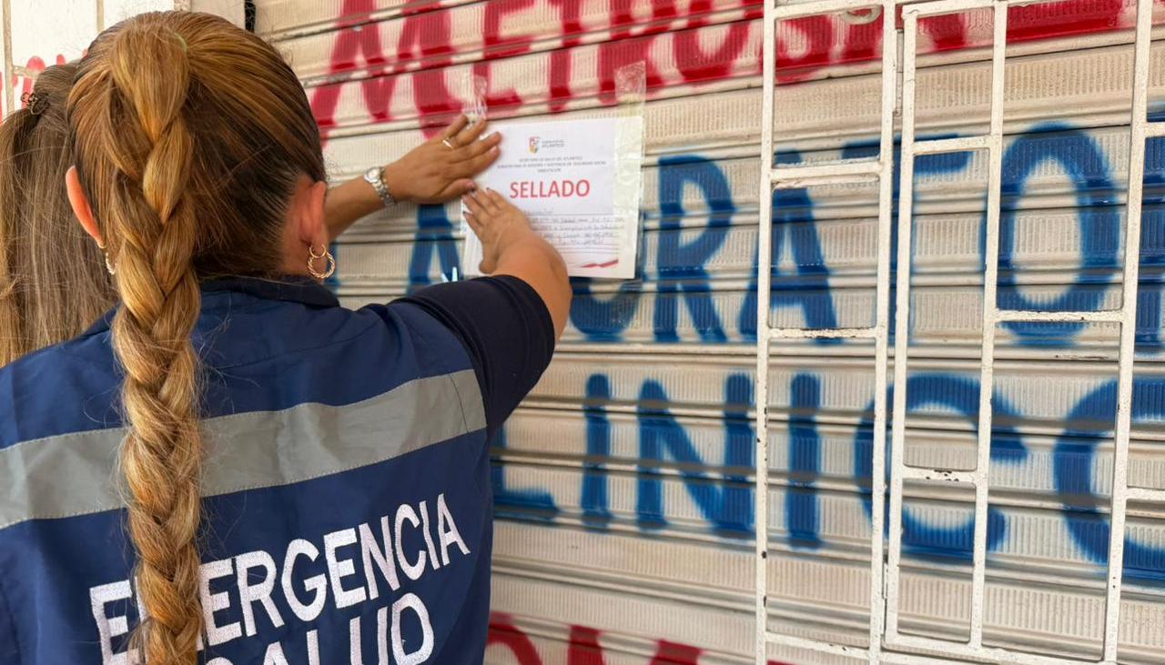 Momentos del cierre de IPS en Soledad. 