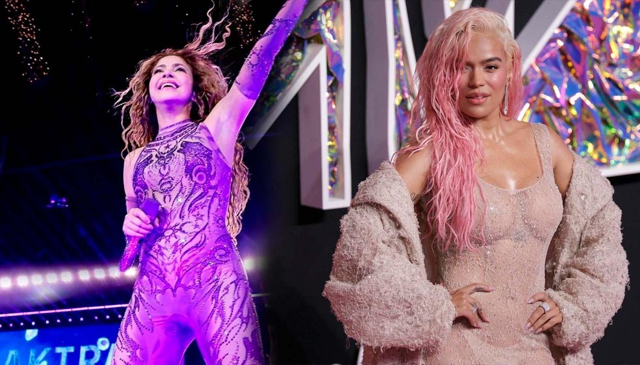 Shakira y Karol G, dos artistas que han llevado en nombre de Colombia a escenarios internacionales. 