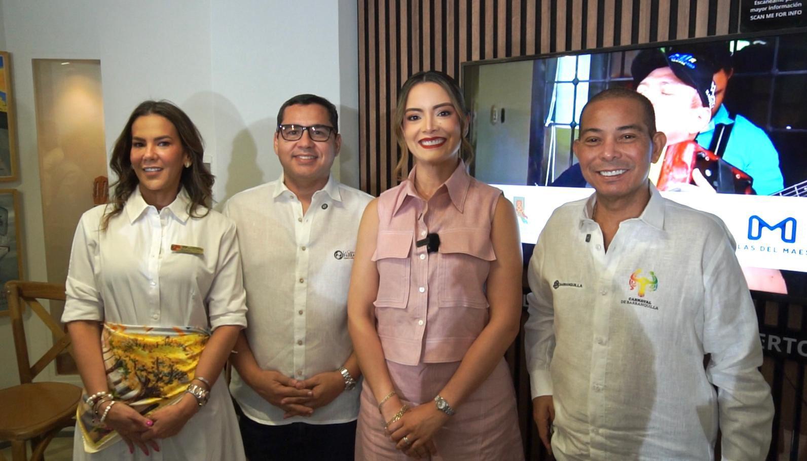 Diana Molina, Gerente del Fondo Bienestar; Fabián Dangond, Consultor de Economía Creativa; Julieth Pedraza, cofundadora de la Fundación Cocha Molina, y Juan Carlos Ospino, Director del Carnaval de Barranquilla.