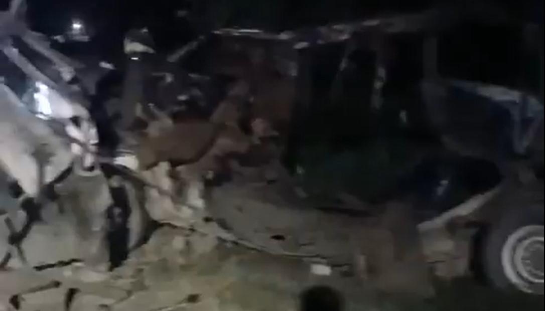 El vehículo usado para el atentado.