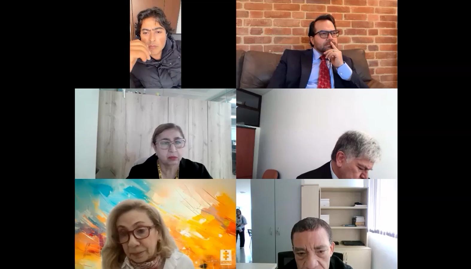 Aspecto de la audiencia virtual de este lunes contra Nicolás Petro. 