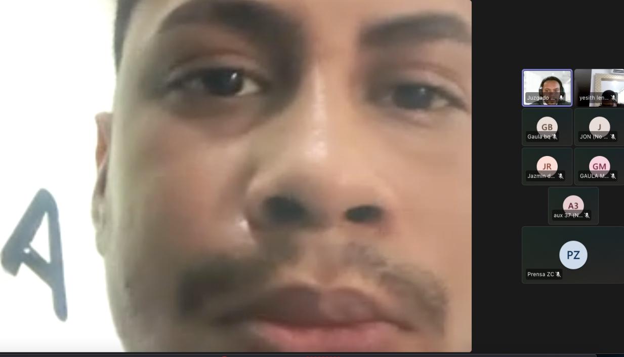 Darvis Euclides Castillo Medina durante la audiencia de formulación de cargos. 