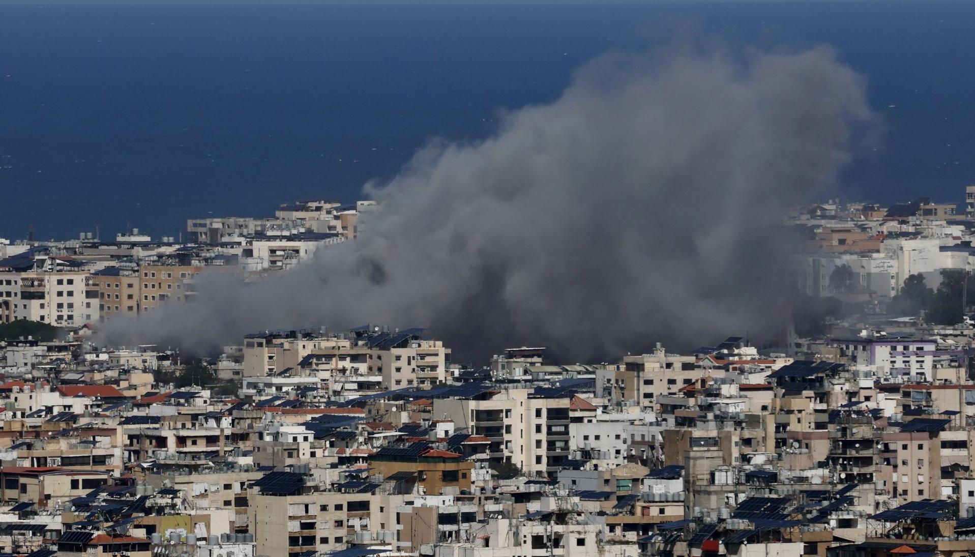 Bombardeo israelí en Dahieh, en los suburbios meridionales de Beirut