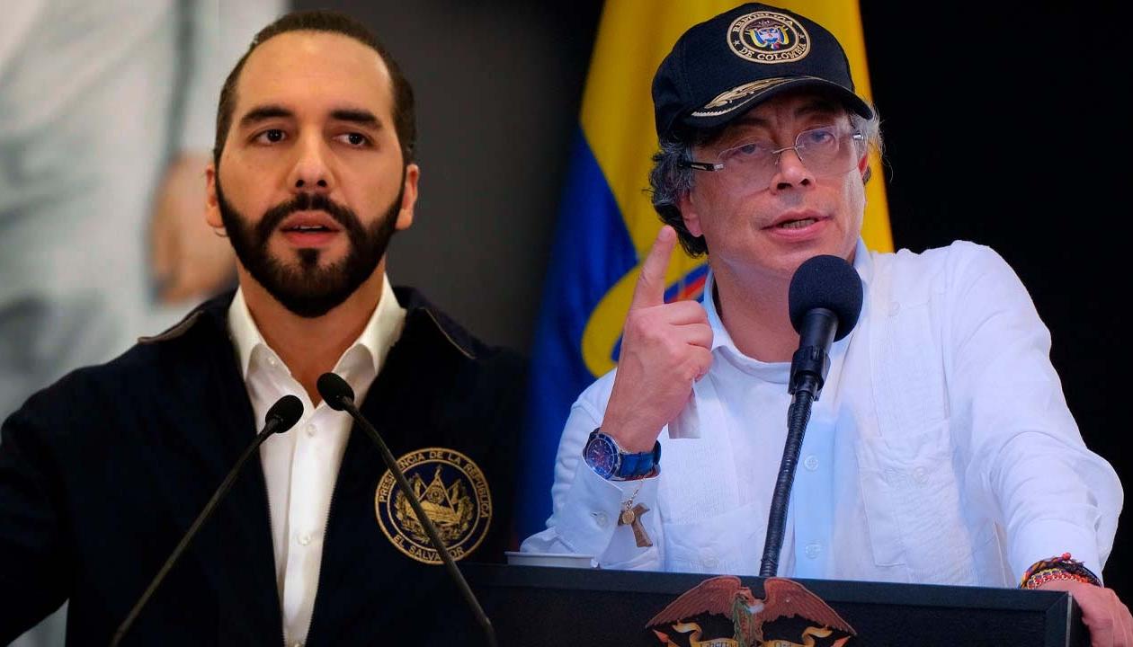 El Presidente de El Salvador, Nayib Bukele; y el de Colombia, Gustavo Petro. 