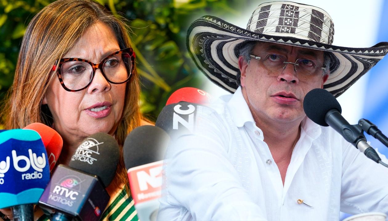 La Fiscal Luz Adriana Camargo y el Presidente Gustavo Petro.