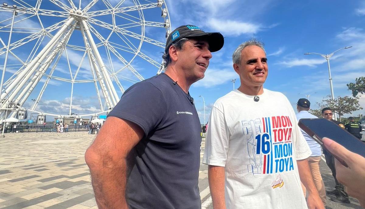 El Alcalde Alex Char y Juan Pablo Montoya.