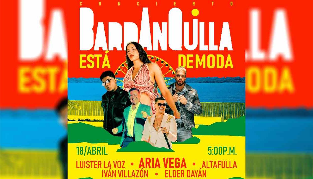 Cartelera del concierto por el cumpleaños de Barranquilla.