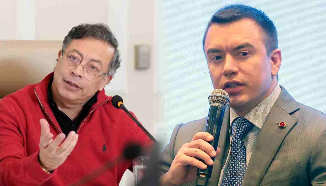El Presidente Gustavo Petro y el mandatario de Ecuador, Daniel Noboa.