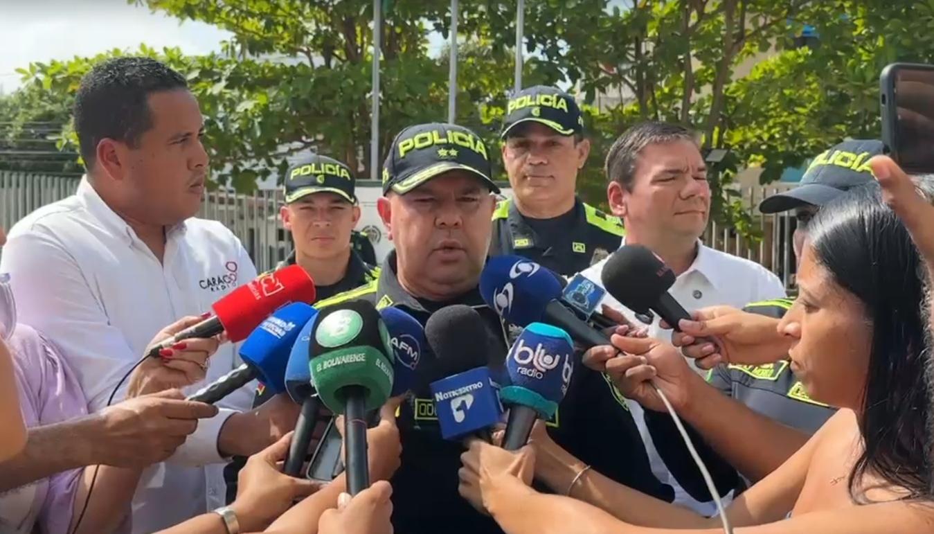 El comandante de la Policía Metropolitana de Cartagena, coronel Gelver Yesid Peña.