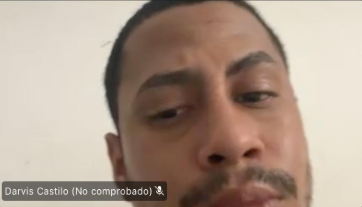 Darvis Euclides Castillo Medina durante la audiencia de solicitud de medida de aseguramiento. 