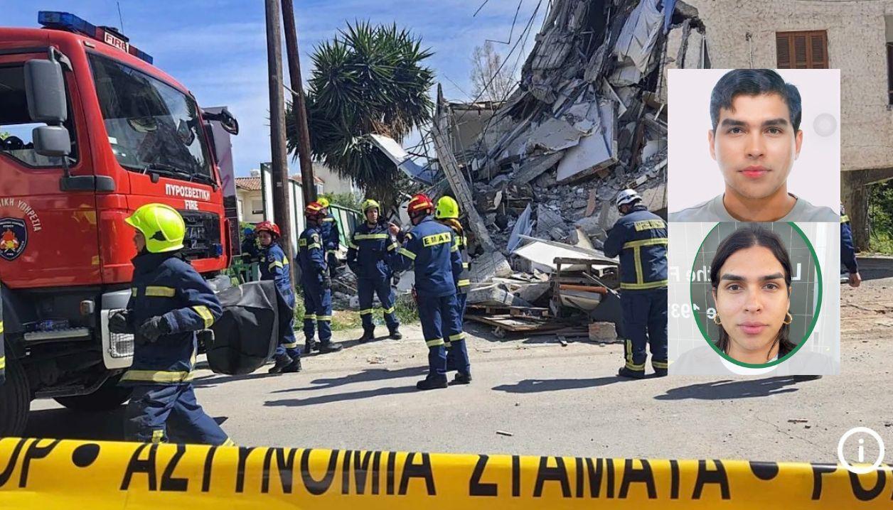 Leonardo Alemán Morales y el edificio colapsado.