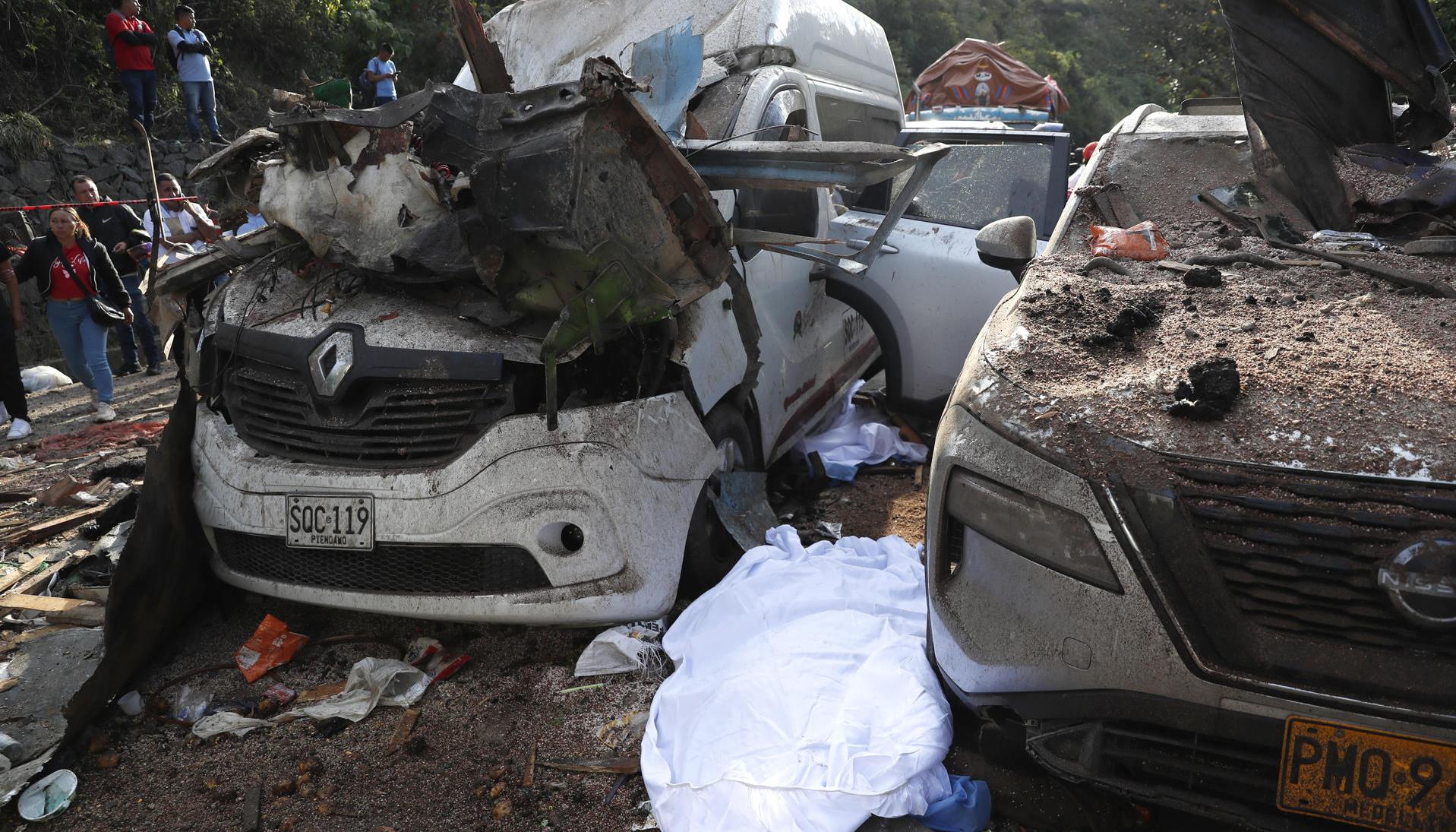 Lugar del atentado en la vía Panamericana este sábado.