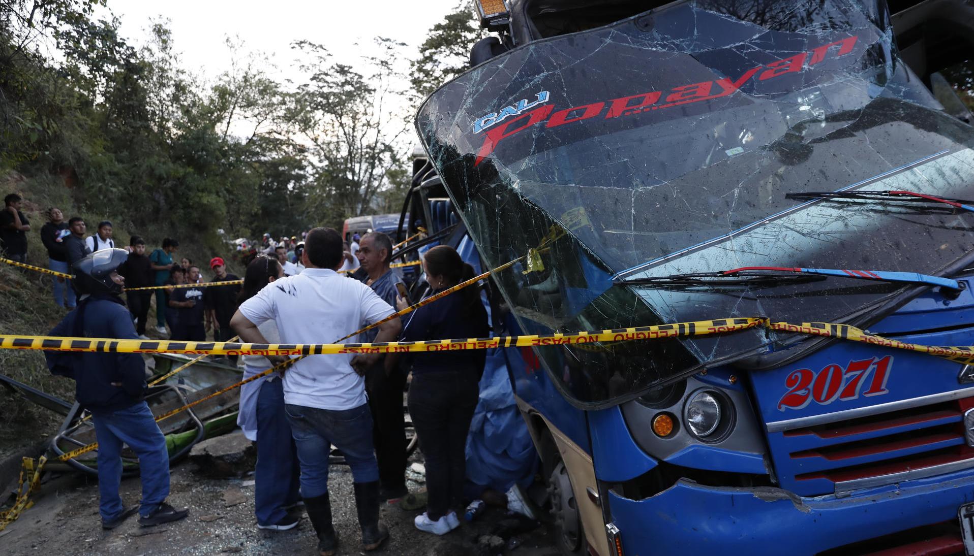 Lugar del atentado en la Vía Panamericana. 