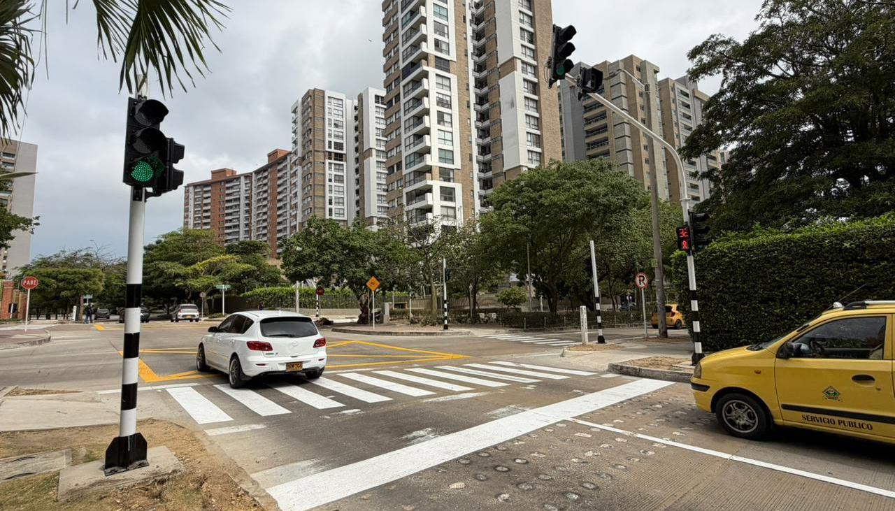 Uno de los semáforos instalados en el norte de Barranquilla. 