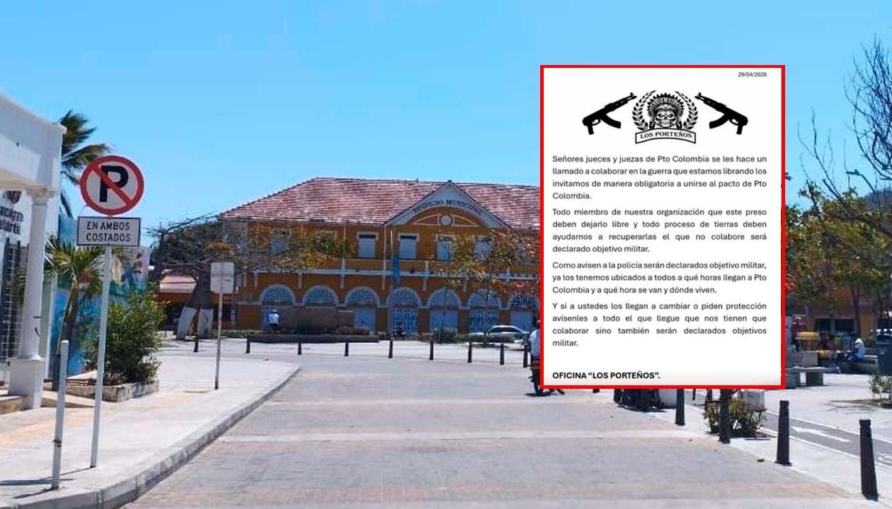 Imágenes de Puerto Colombia y del panfleto.