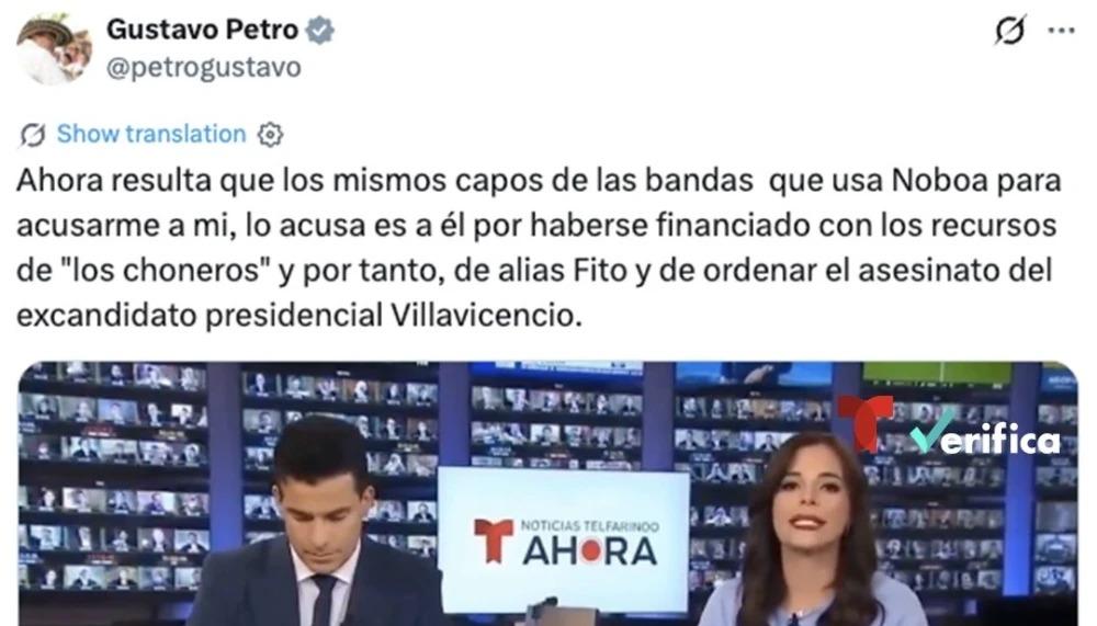 Imagen de la publicación de Petro.