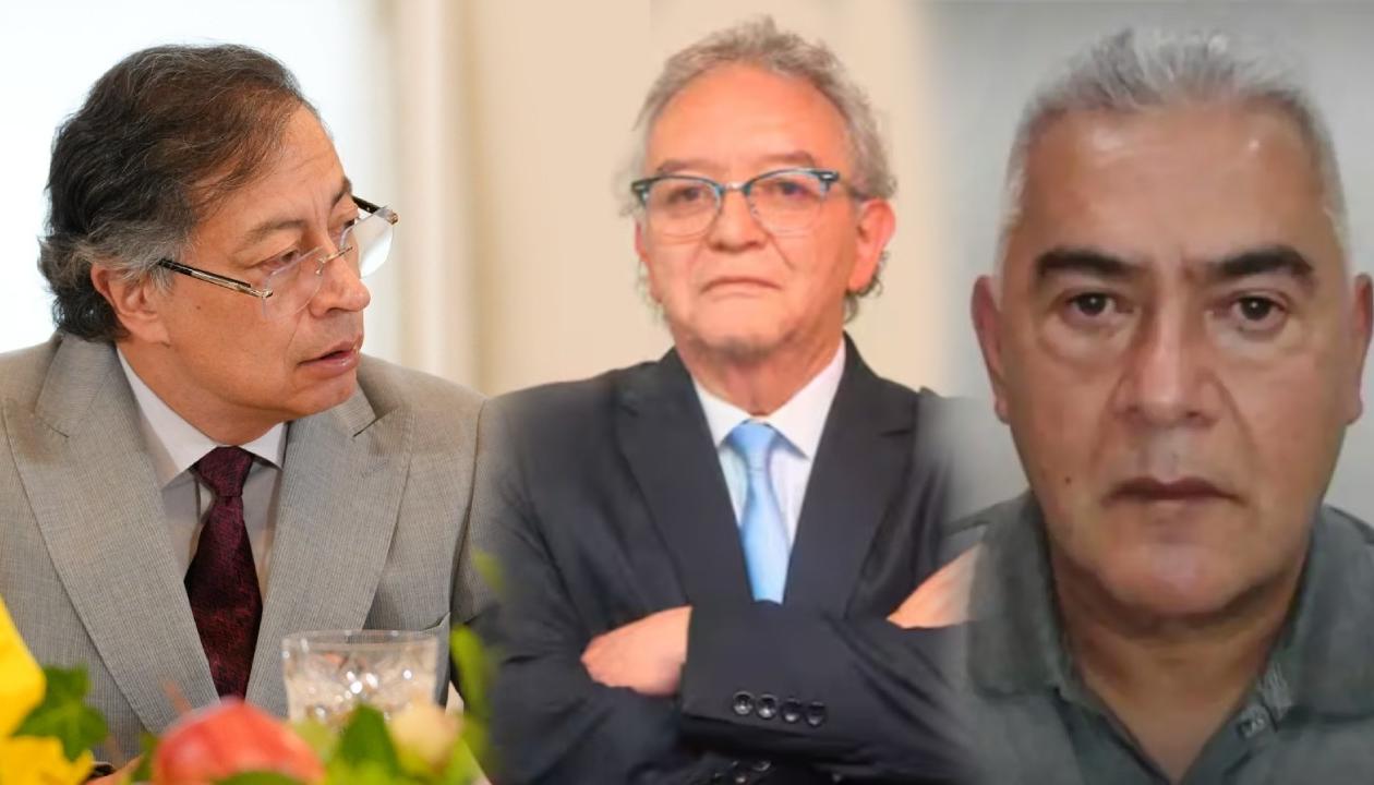 Gustavo Petro, Jorge Lemus y Diego Marín, alias 'Papá Pitufo'.
