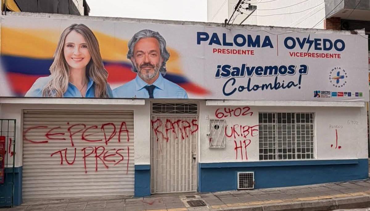 Sede de Paloma Valencia en Bucaramanga fue vandalizada.