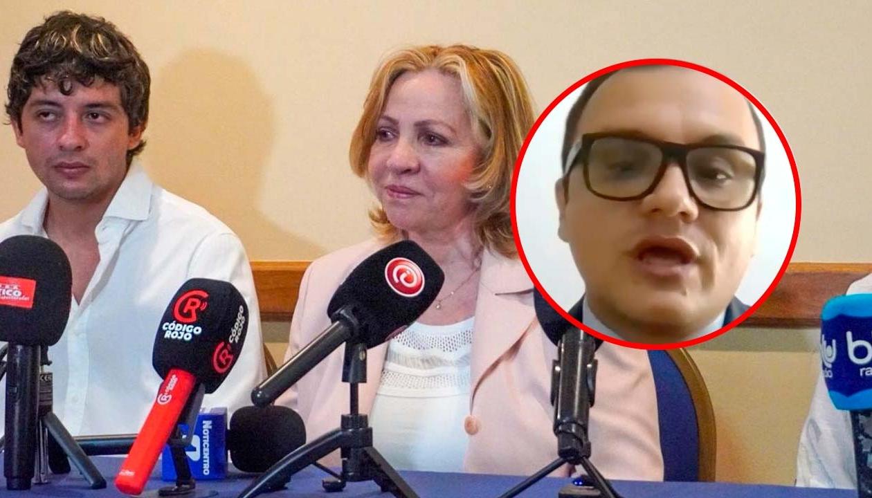 Silvia Gette Ponce y el representante del ministerio de Educación, Carlos Morales (círculo). 