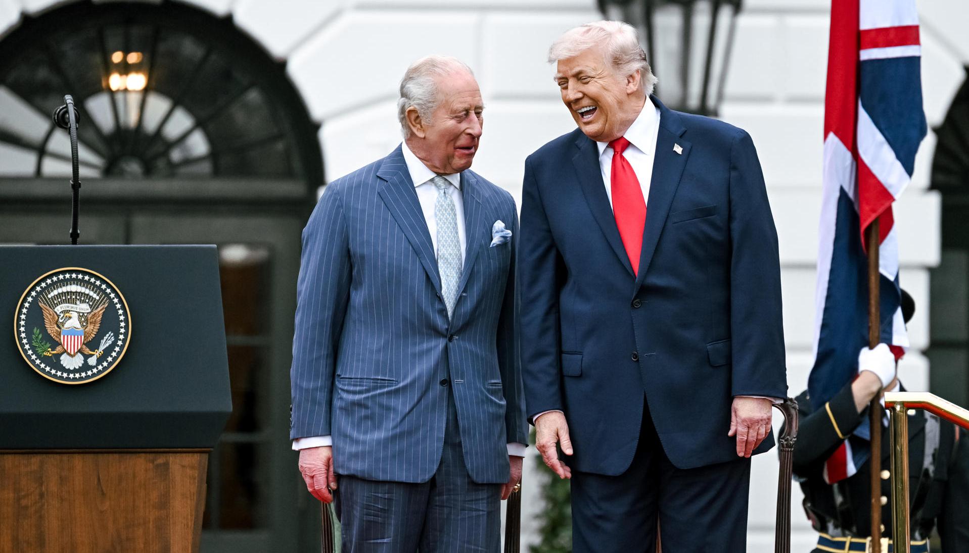 El Rey Carlos III y el presidente de Estados Unidos, Donald Trump. 