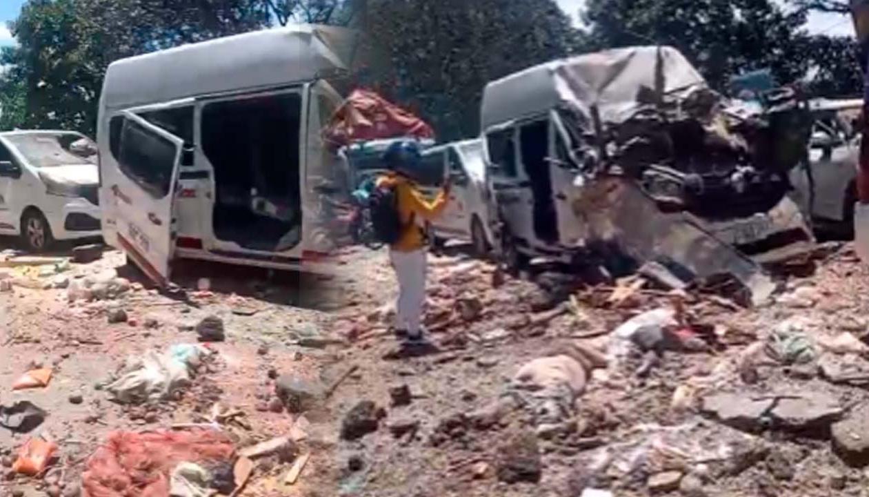 Ataque con cilindros este sábado en la Vía Panamericana, en el Cauca. 