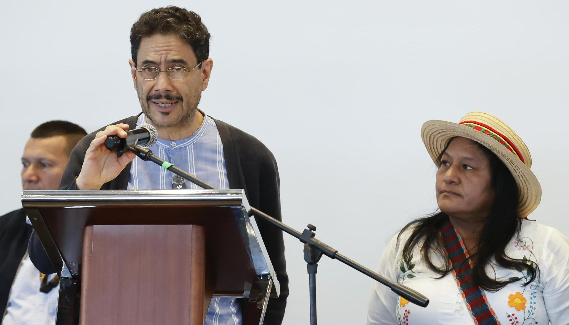 Iván Cepeda y Aída Quilcué, candidatos a la Presidencia y Vicepresidencia de la República. 