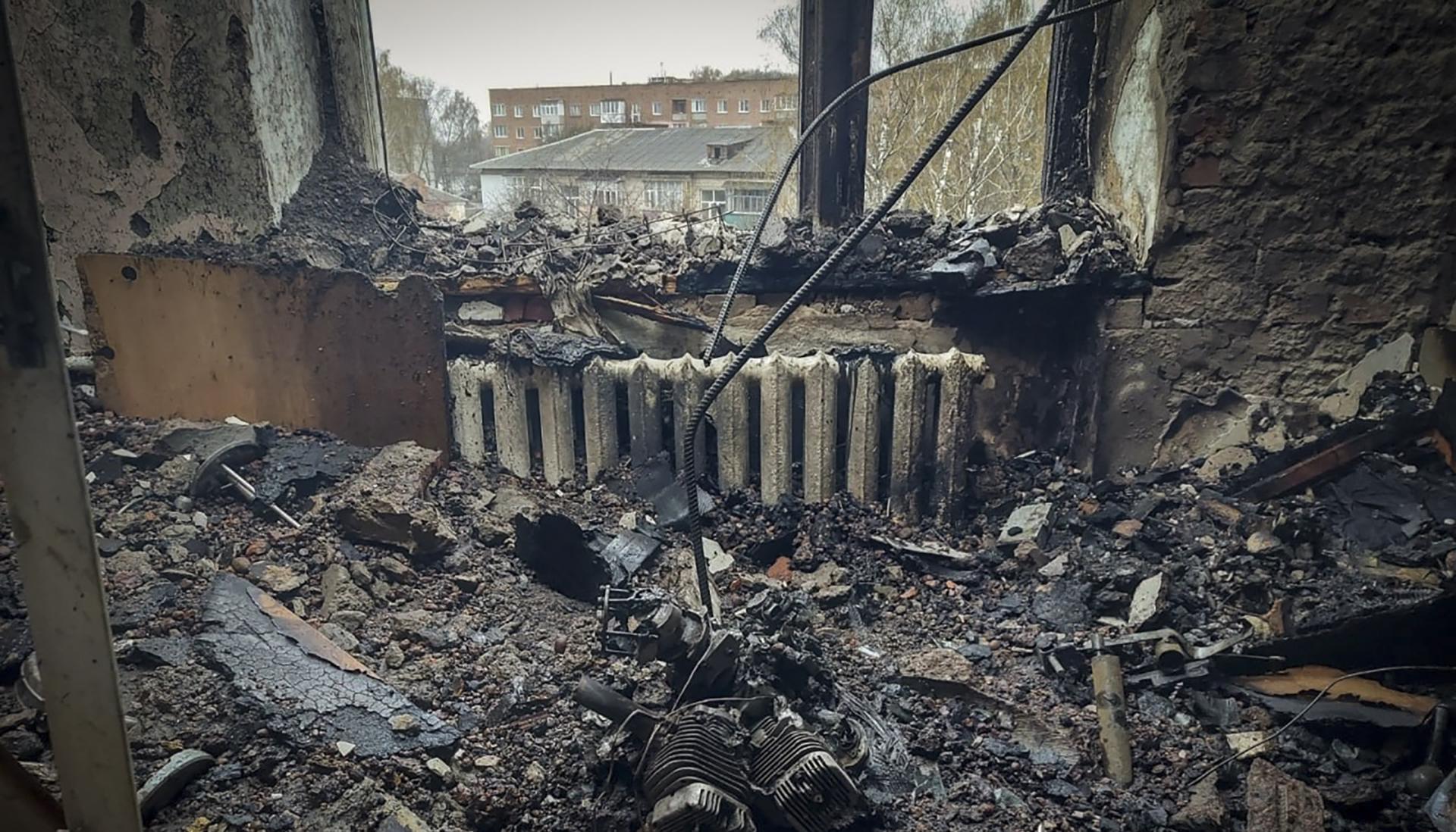 Destrucción en Ucrania por los ataques de Rusia.