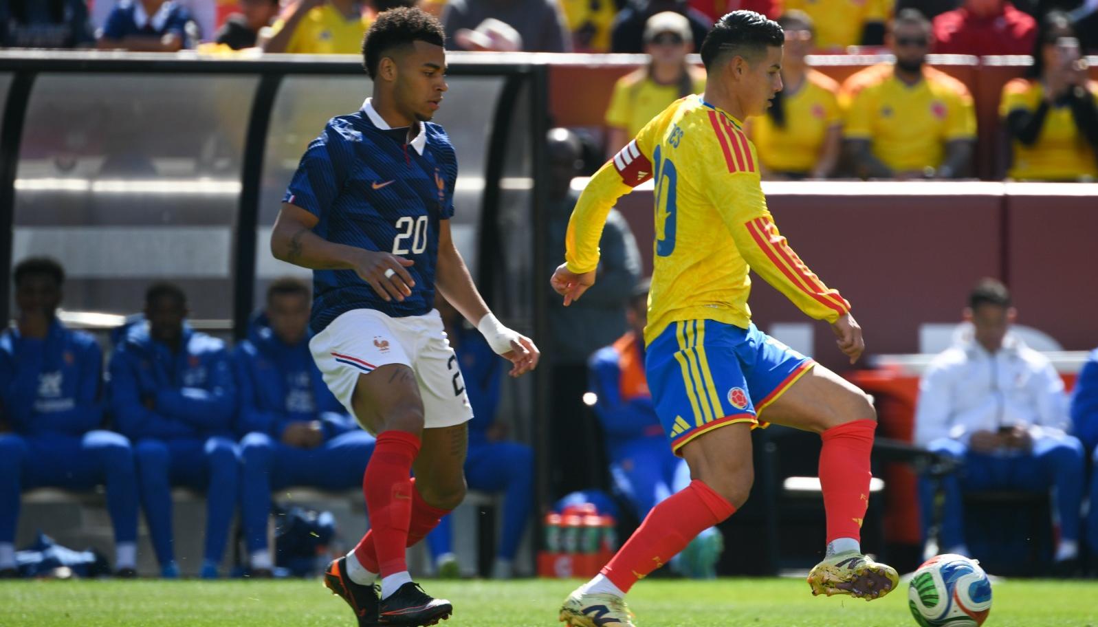 James Rodríguez durante el partido de Colombia contra Francia. 