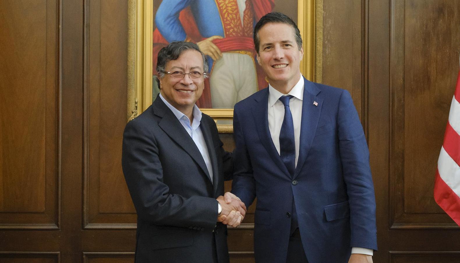 Presidente Gustavo Petro y el senador estadounidense, Bernie Moreno.