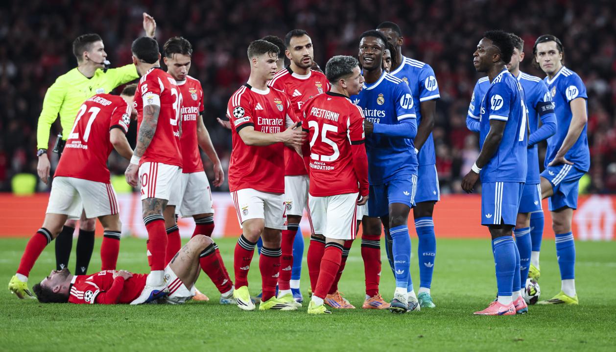 El cruce entre Prestianni y Vinicius el pasado 19 de febrero.