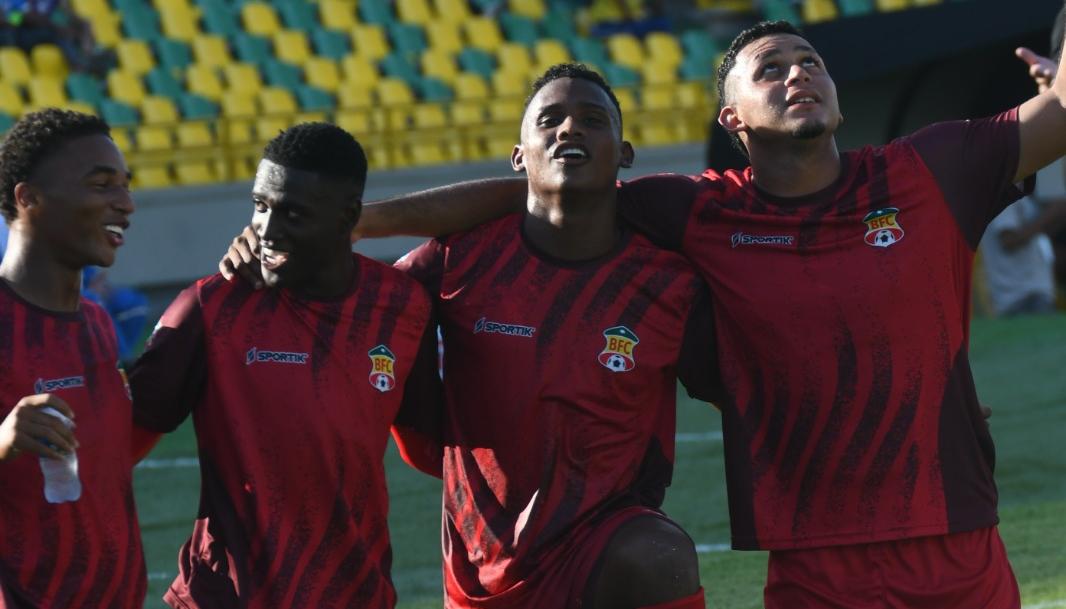 Darwin Torres, Marlon Carabalí, Cristian Peñate y Sebastián Caballero, jugadores del Barranquilla FC.