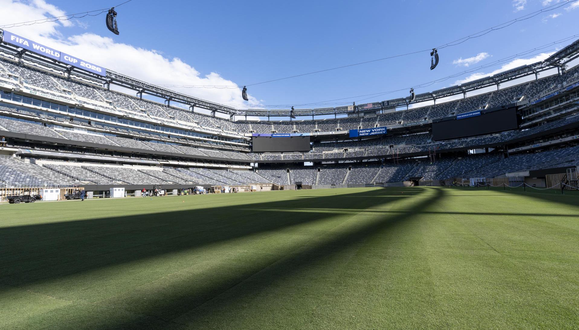 Grama del estadio MetLife, uno de los escenarios de la Copa Mundial de 2026.