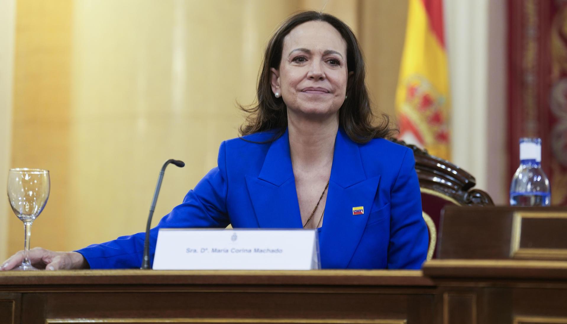 María Corina Machado, líder opositora en Venezuela. 