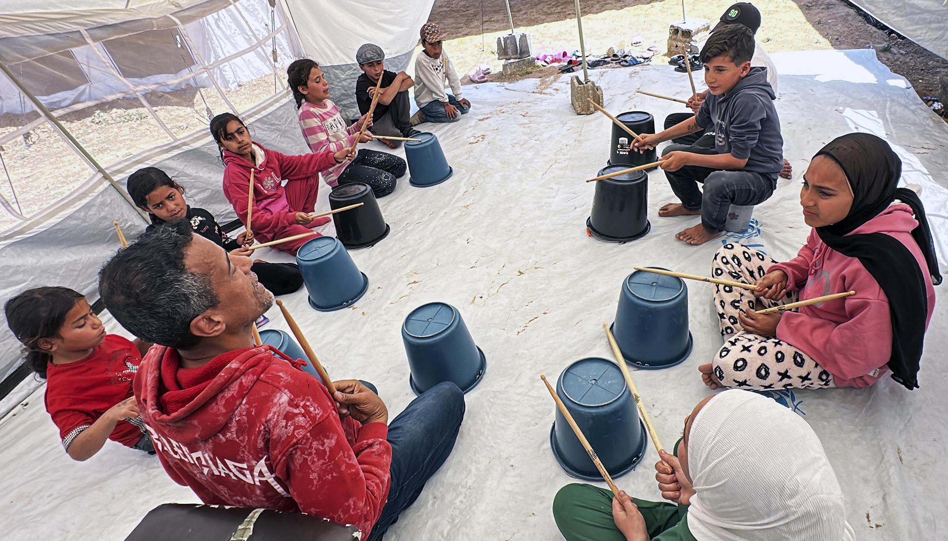 La sede de Gaza del conservatorio nacional palestino de música.