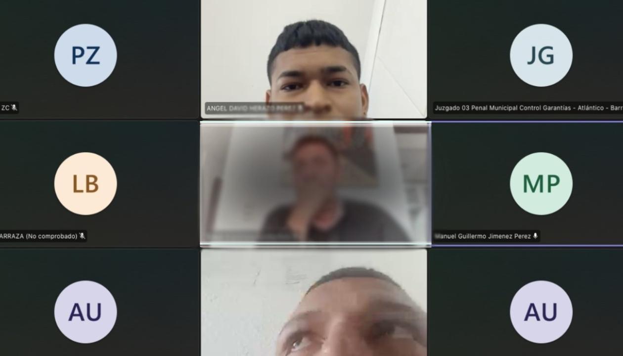 Aspecto de la audiencia virtual donde estaban los dos imputados. 