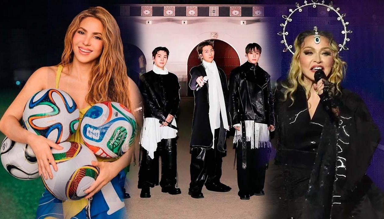 Shakira, la banda BTS y Madonna. 