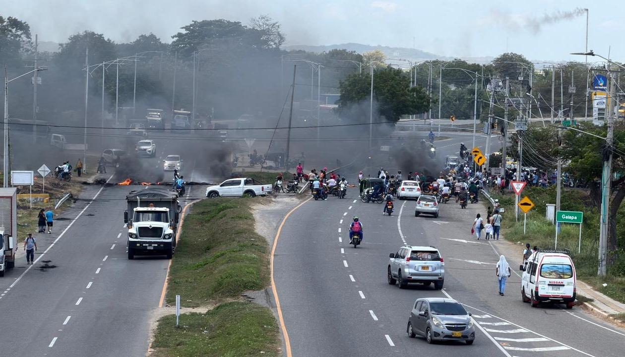 Lugar del bloqueo en la Cordialidad, en Galapa. 