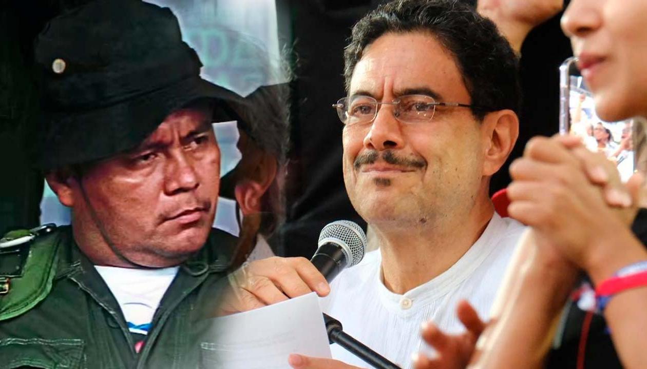 Alias 'Calarcá' y el candidato Iván Cepeda.