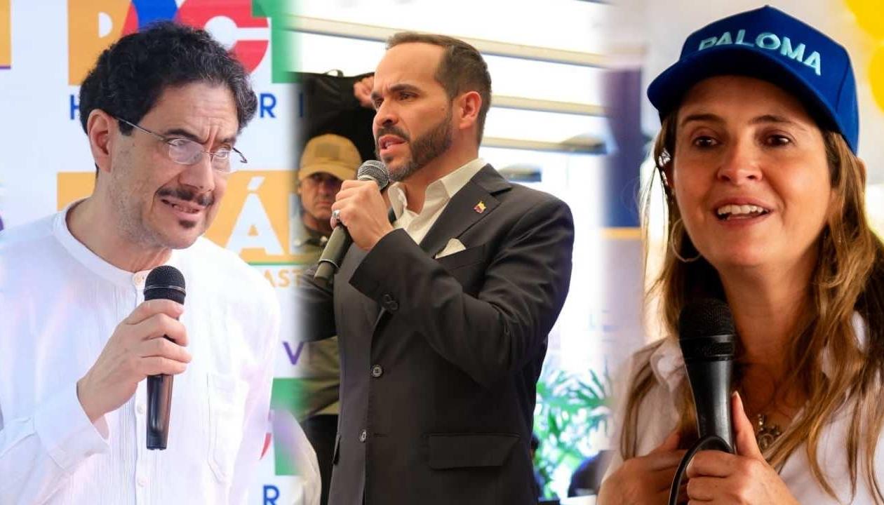 Los candidatos Iván Cepeda, Abelardo De La Espriella y Paloma Valencia.