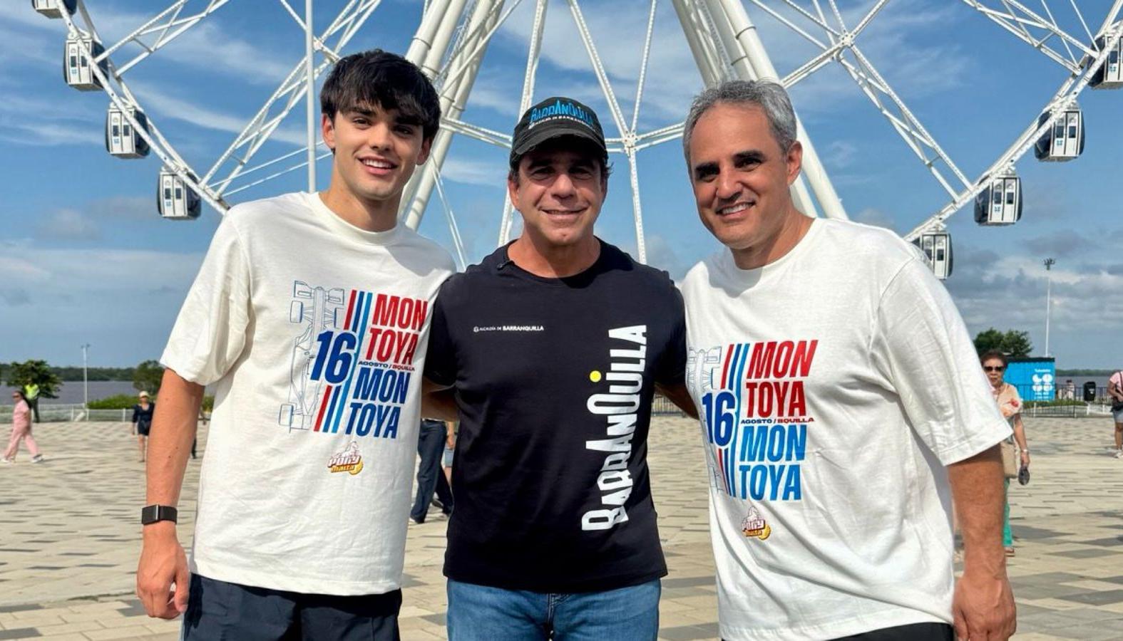 Sebastián Montoya, Alex Char y Juan Pablo Montoya.