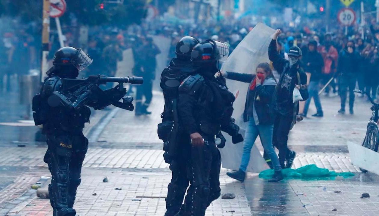 El grupo Esmad durante las protestas sociales. 