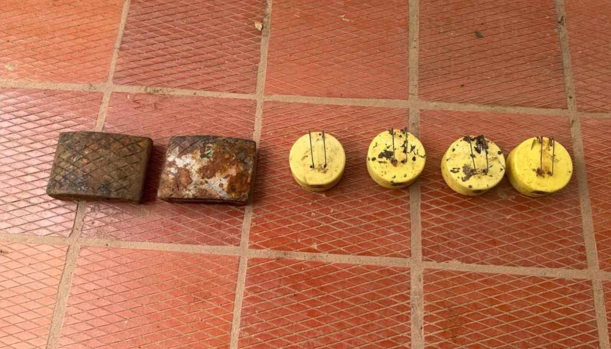 Explosivos encontrados en el cuerpo de los guerrilleros. 