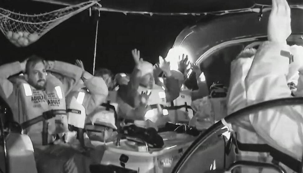 Momento en el que fue interceptada la flotilla.