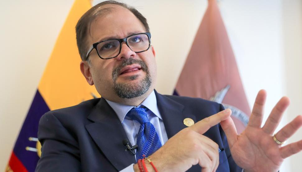 El ministro del Interior de Ecuador, John Reimberg. 