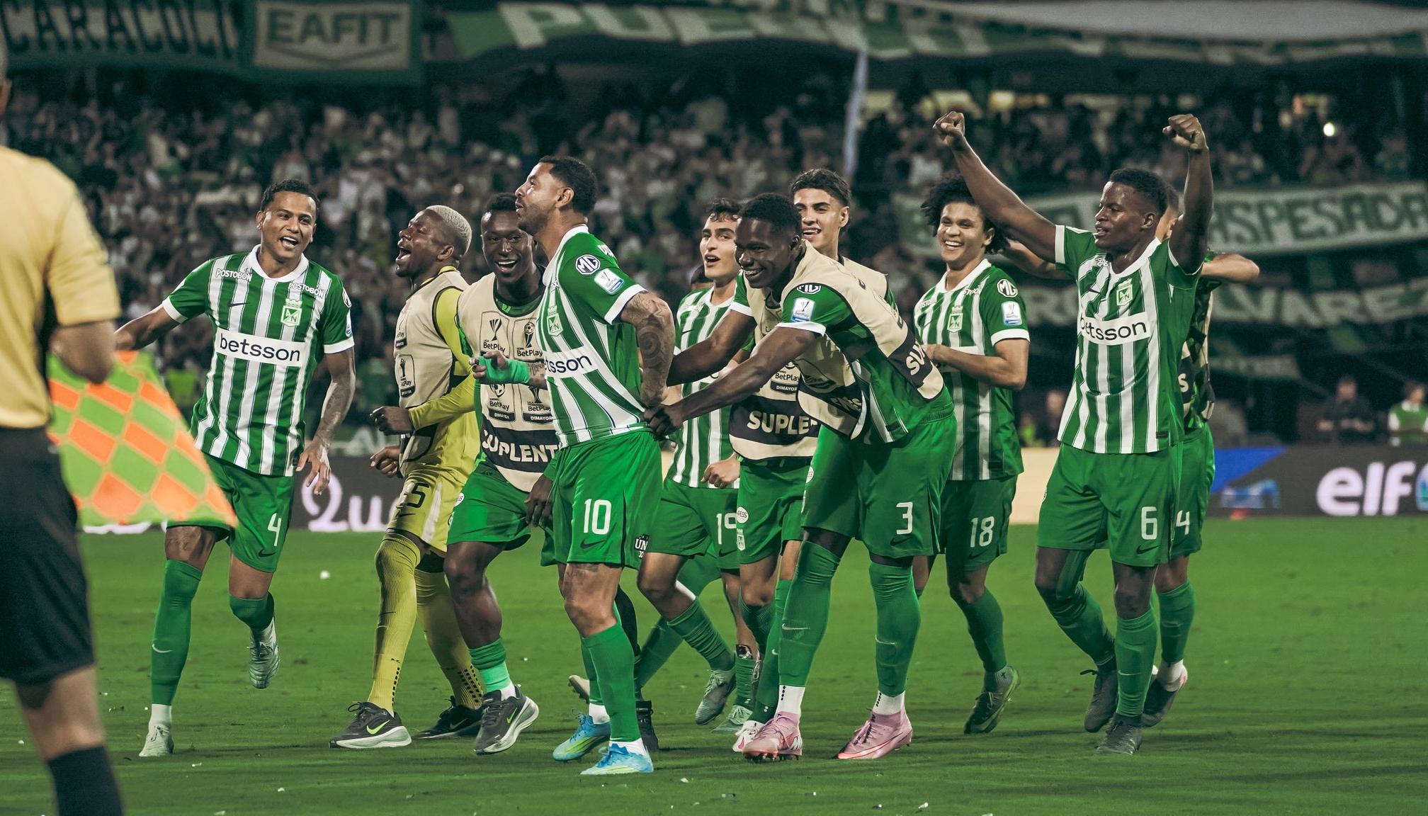 La celebración de los jugadores de Atlético Nacional.