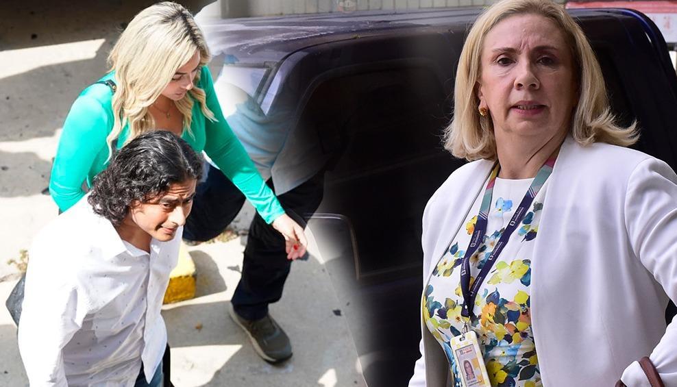 El exdiputado Nicolás Petro y la fiscal Lucy Laborde. 