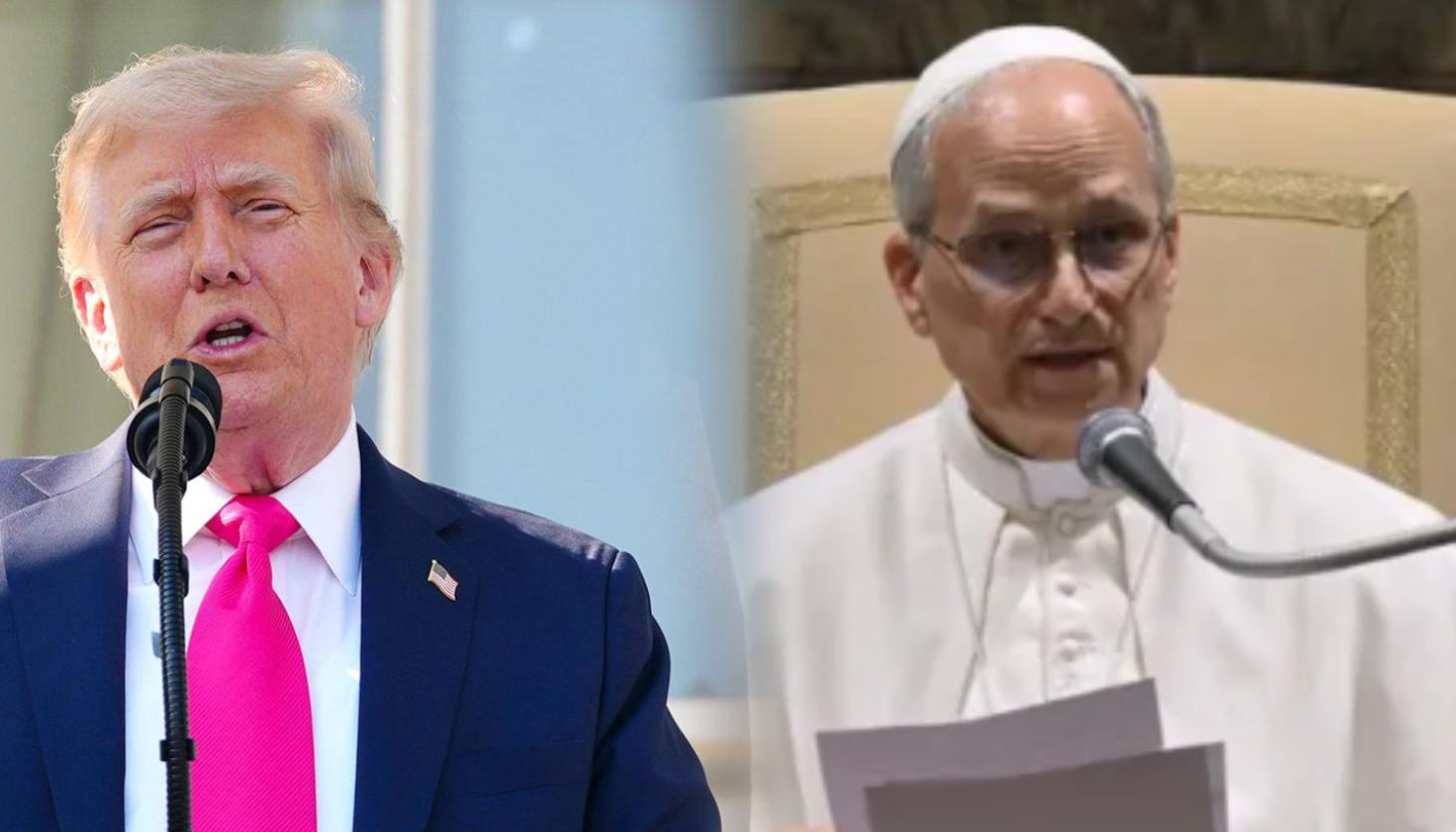 El Presidente Donald Trump y el papa León XIV.